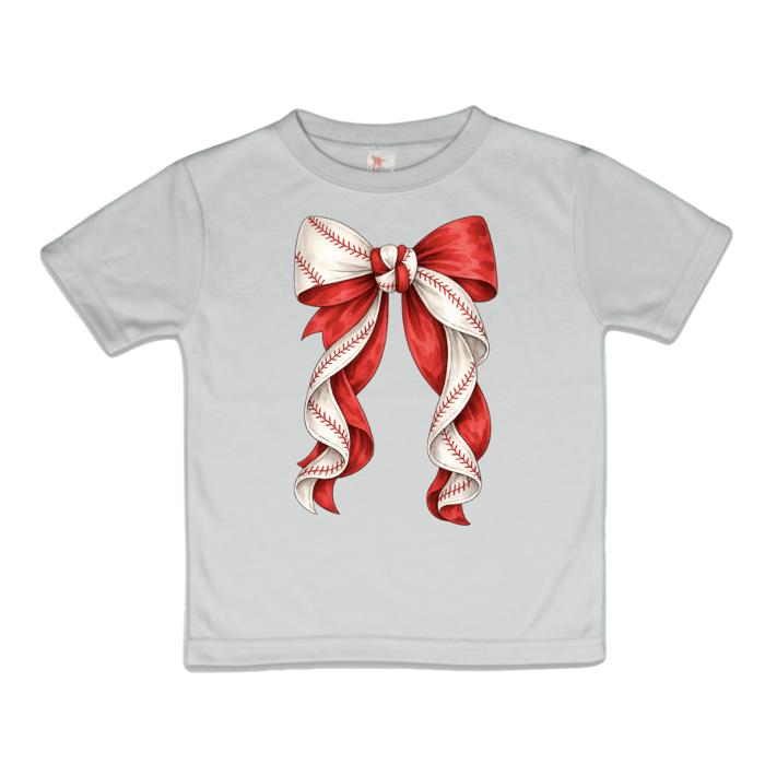 Baseball Coquette Bow Girls Tee Shirt
