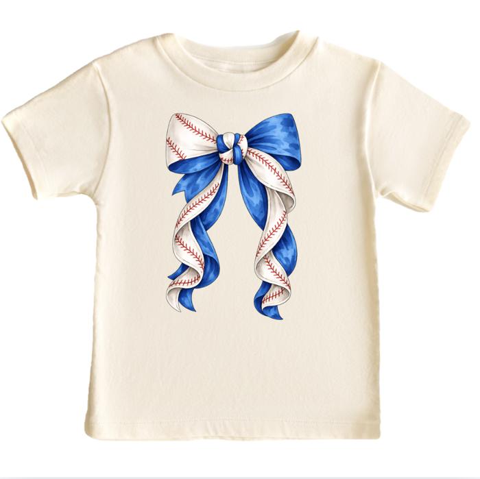 Baseball Coquette Bow Girls Tee Shirt