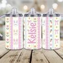  Easter Bunnies Girls Personalized 12 oz Sippy Tumbler 