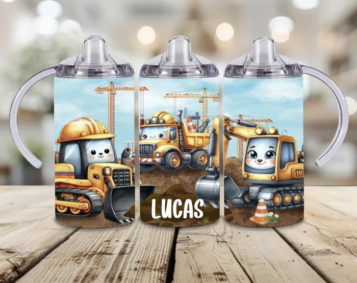 Construction Personalized Boys Sippy Cup Tumbler