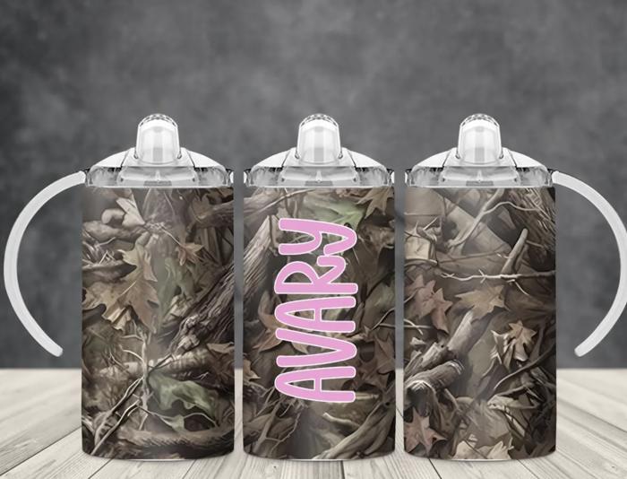 Camo Girls 12 oz Personalized Sippy Cup