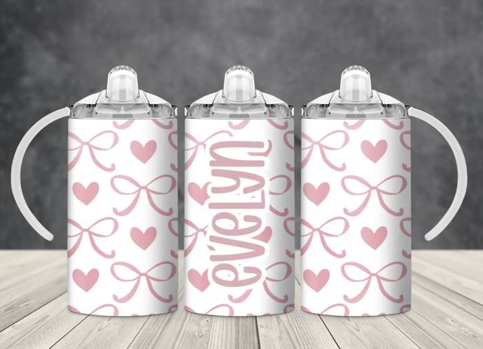 Hearts and Bows Girls 12 oz Sippy Tumbler