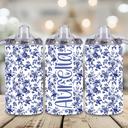  Blue Toile Floral Girls 12 oz Sippy Cup 
