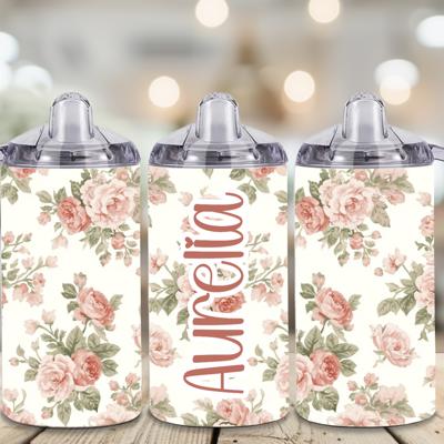 Pink and Green Baby 12 oz Stainless steel Sippy Cup