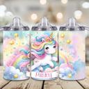  Pastel Rainbow Unicorn 12 oz Personalized Stainless Steel Baby Sippy Cup