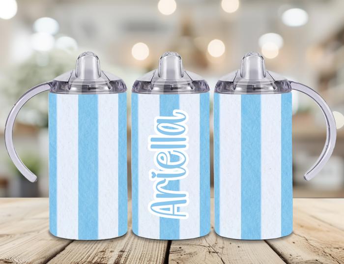Coastal Blue Stripes 12oz Toddler Sippy Cup