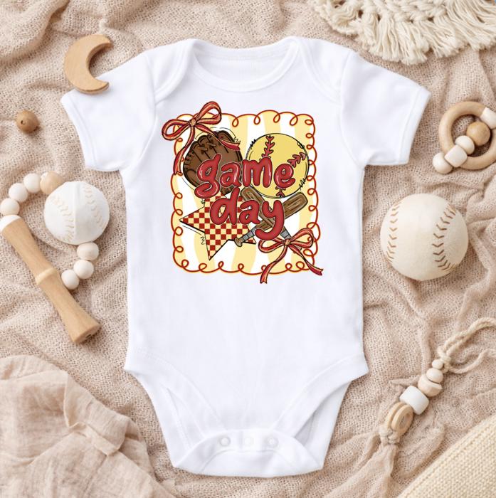 Game Day Softball Coquette Baby Bodysuit