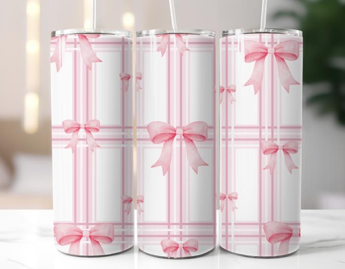 Pink Coquette Bows 20 oz Stainless Steel Tumbler