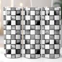  Black and White Checkered 20 oz Tumbler