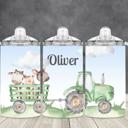  Green Tractor Personalized 12 oz Stainless Steel Sippy Cup