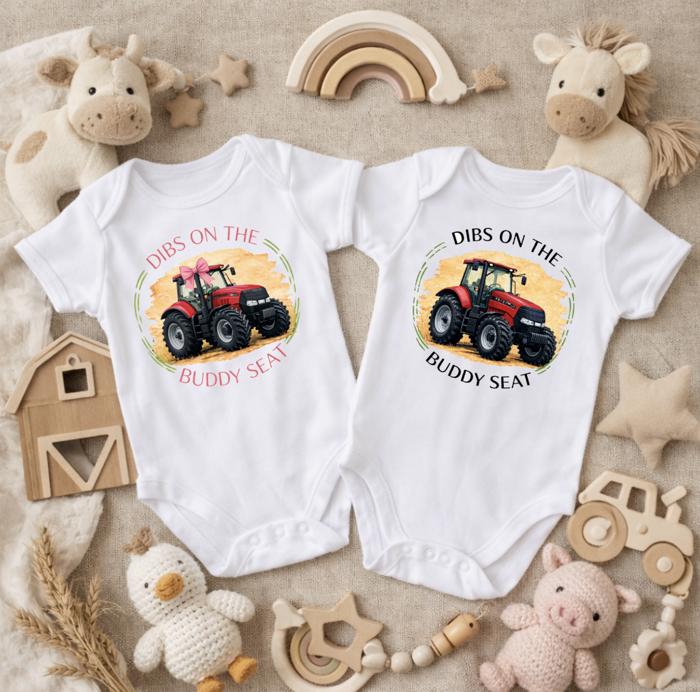 Dibs on the Buddy Seat Baby Onesies and Tee Shirts