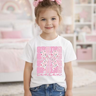 Spring Season Girls Tee Shirt with Bow