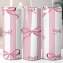  Pink Bows and Stripes 20 oz Tumbler and Straw