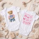  Jesus Loves Me Teddy Bear , God Says I am Coquette Bows Christian Baby Onesies