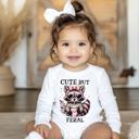  Cute But Feral Girls Trendy Funny Raccoon Tee Shirt