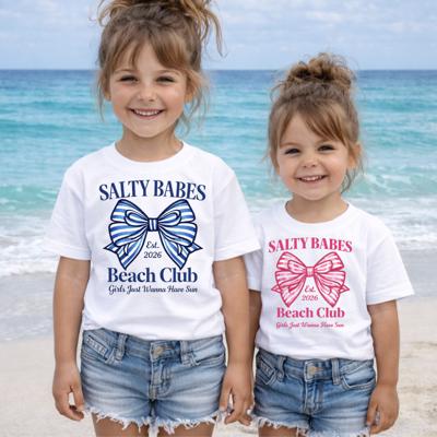 Salty Babes Beach Club Girls Summer Tee Shirt