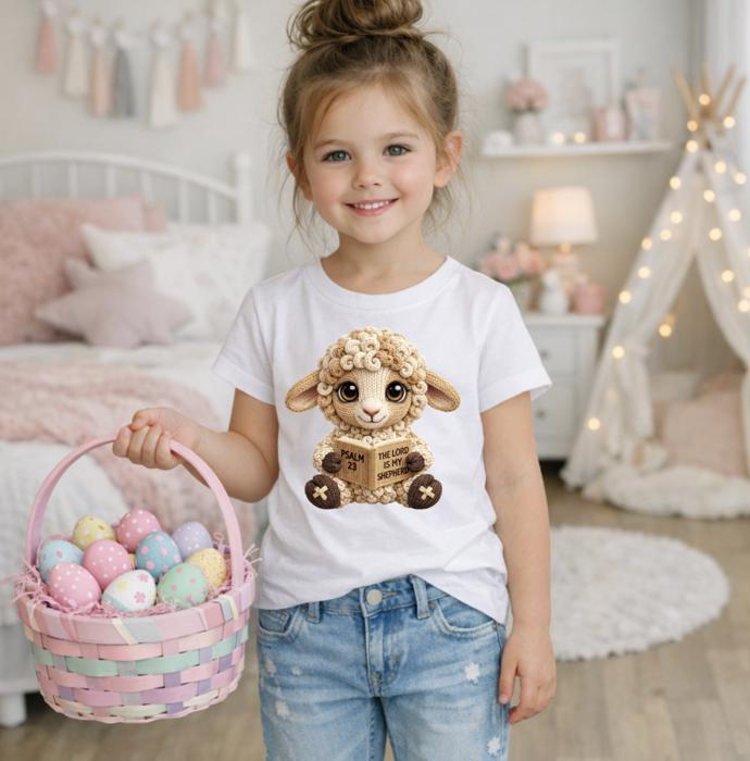 The Lord is My Shepherd Easter Faux Knitted Lamb Baby Onesie