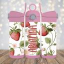  Strawberries Personalized 12 oz Kids Flip Top Tumbler