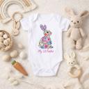  Floral Bunny My 1st Easter Baby Bodysuit