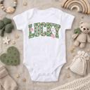  Lucky Faux Embroidery Lined St Patrick's Day Baby Bodysuit