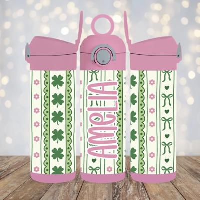St Patrick's Day Girls 12oz Stainless Steel Flip Top Tumbler