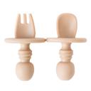 Apricot Silicone Mini Spoon and Fork Set