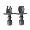 Charcoal Silicone Mini Spoon and Fork Set