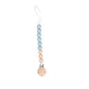 Duck Egg Blue Silicone Bead Pacifier Clip