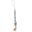 Duck Egg Blue Silicone Bead with Rings Pacifier Clip