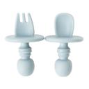 Duck Egg Blue Silicone Mini Spoon and Fork Set