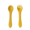 Mustard Silicone Spoon and Fork Set