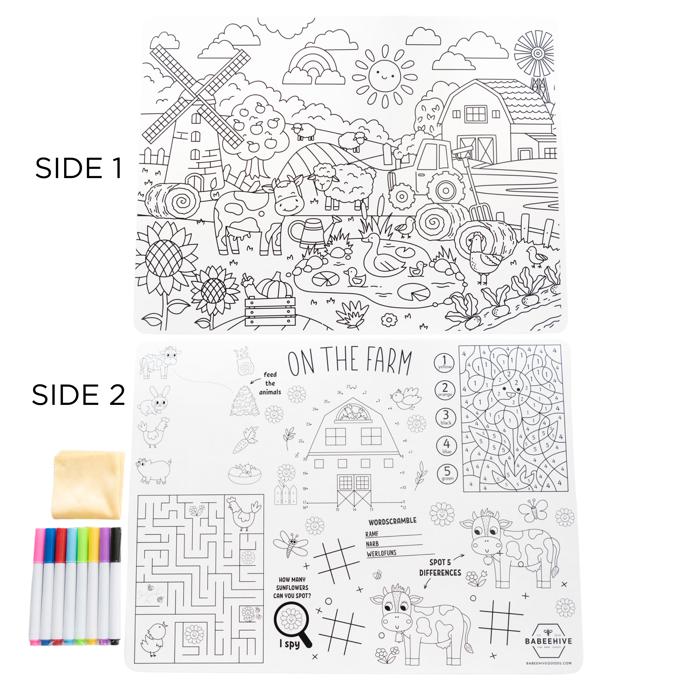 Double Sided Silicone Coloring Placemat