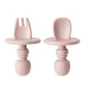 Rose Silicone Mini Spoon and Fork Set