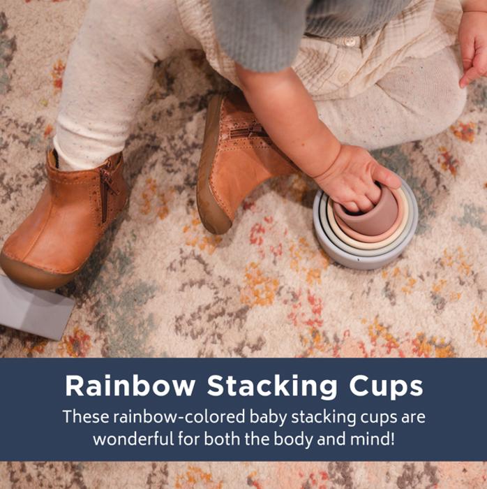 Silicone Rainbow Stacking Cups