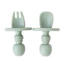 Sage Silicone Mini Spoon and Fork Set