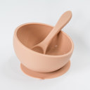 Apricot Silicone Suction Bowl and Spoon Set