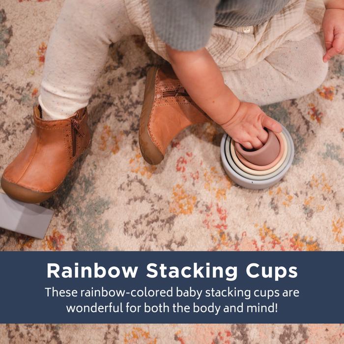 Silicone Rainbow Stacking Cups