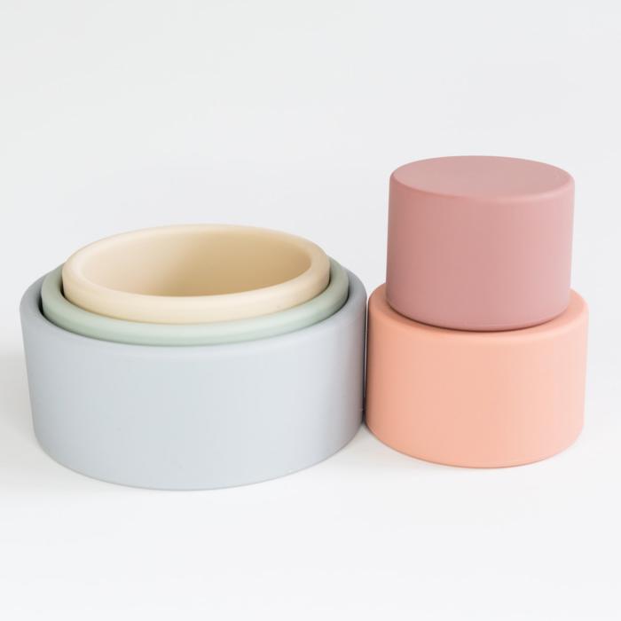 Silicone Rainbow Stacking Cups