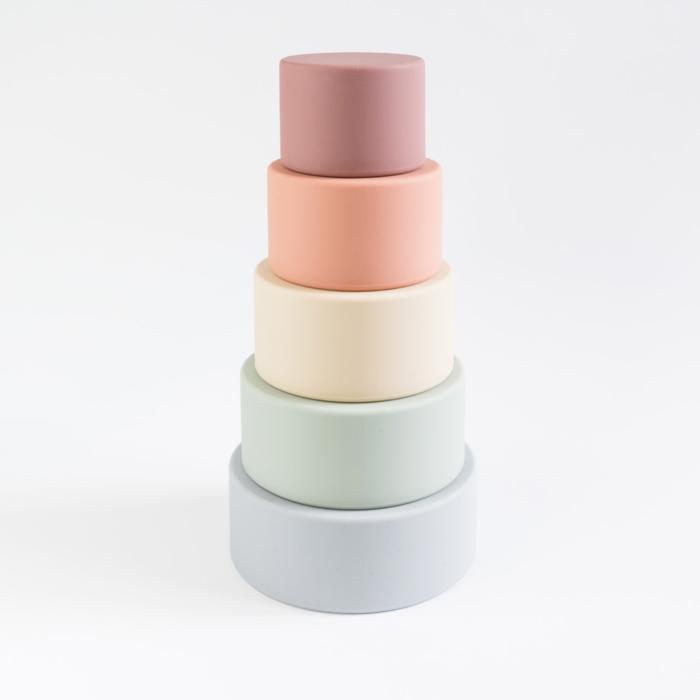 Silicone Rainbow Stacking Cups