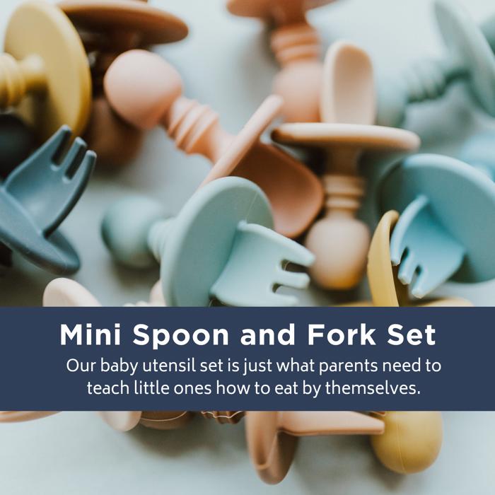 Silicone Mini Spoon and Fork Set