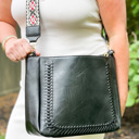 Black The Harper | Cross stitch Messenger Bag