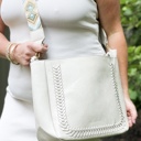 Ivory The Harper | Cross stitch Messenger Bag