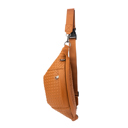 Cognac The Riley | Woven Leather Sling Bag