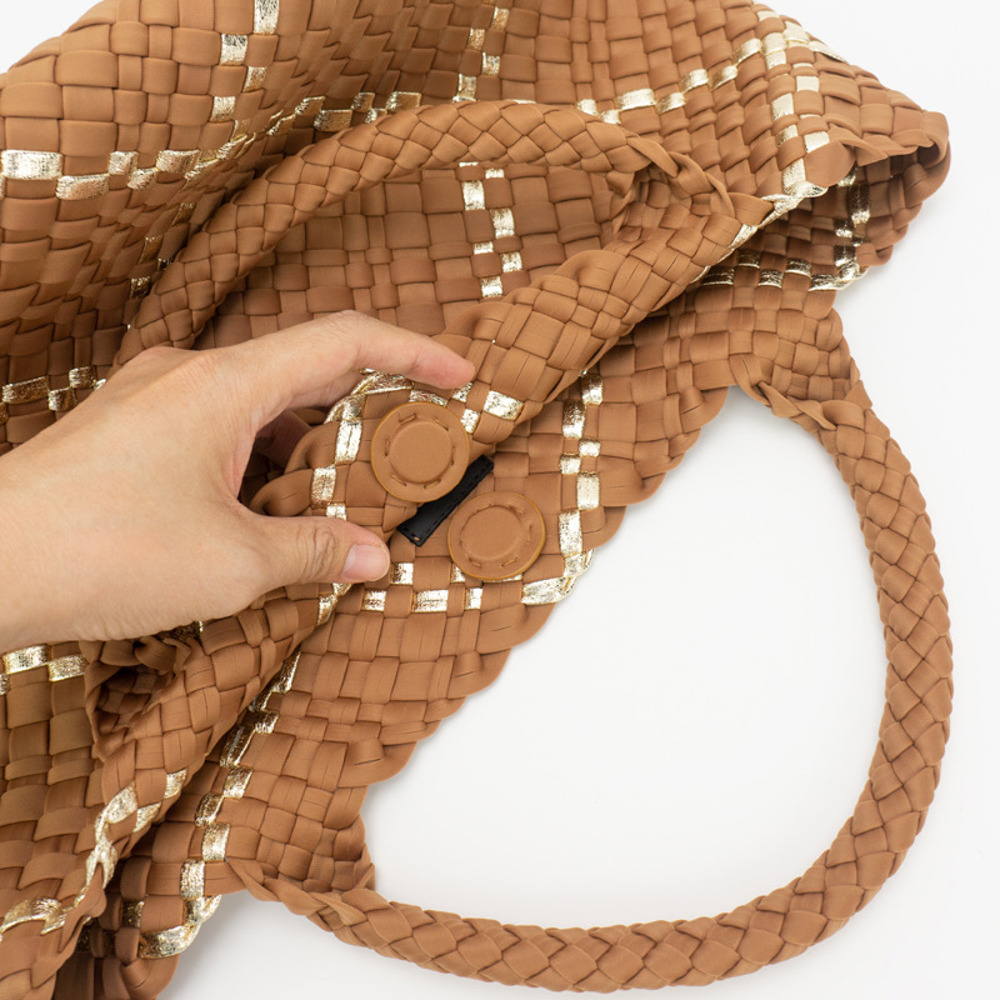 The Charli | Large Woven Neoprene Tote with Wristlet