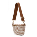 Brown Checkered The Fiona | Checkered Woven Bum Bag (9 Colors) 