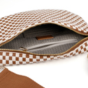 Brown Checkered The Fiona | Checkered Woven Bum Bag (9 Colors) 