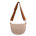 Brown Checkered The Fiona | Checkered Woven Bum Bag (9 Colors) 