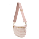 Light Pink Checkered The Fiona | Checkered Woven Bum Bag (9 Colors) 