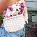 Light Pink Checkered The Fiona | Checkered Woven Bum Bag (9 Colors) 
