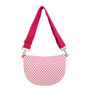 Bright Pink Checkered The Fiona | Checkered Woven Bum Bag (9 Colors) 